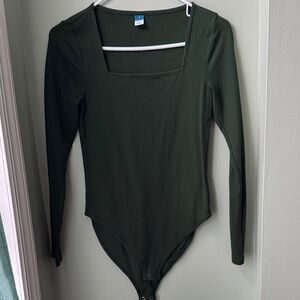 Old Navy Women's Green Long Sleeve Bodysuit Small